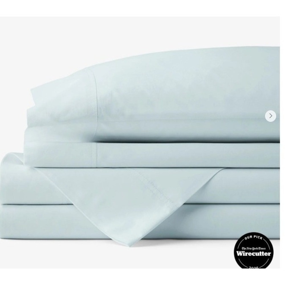 The Company Store Company Cotton Percale Twin Sheet Set Pale Blue 50652L